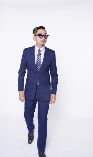 Standard Custom Made CONTEMPORARY Navy Windowpane