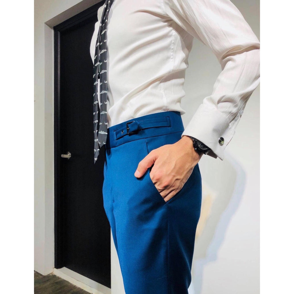 Custom Made Standard Medium Navy Highwaist Trousers