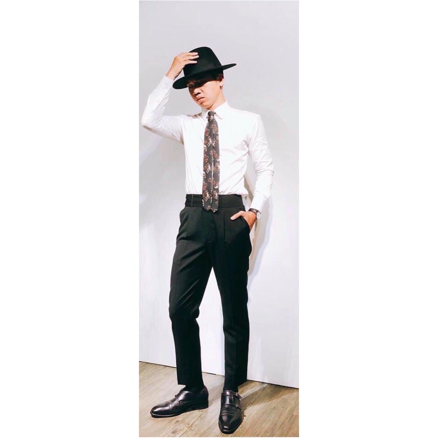 Custom Made Classic Black Highwaist Trousers