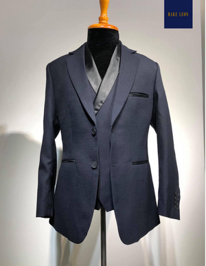 RAKE LEON Dark Navy 3-Piece Tuxedo/Suit