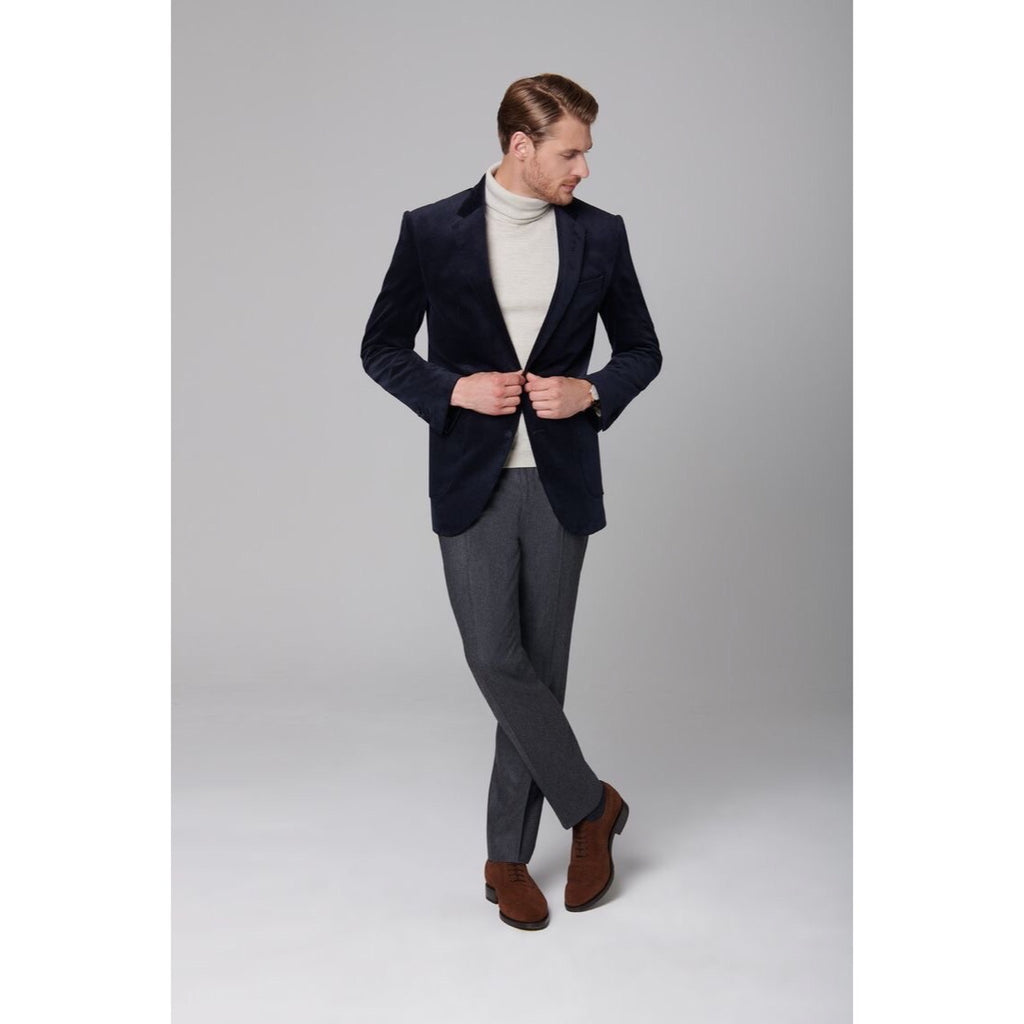 Custom Made Deep Navy Suit Jacket + Dark Grey Trousers
