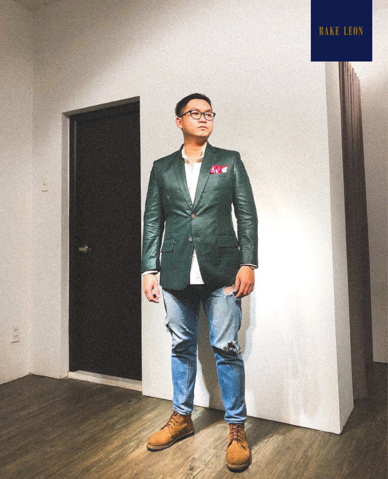 Rake Leon PREMIUM Custom Made Vine Green Linen Cotton Blazer