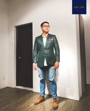 Rake Leon PREMIUM Custom Made Vine Green Linen Cotton Blazer