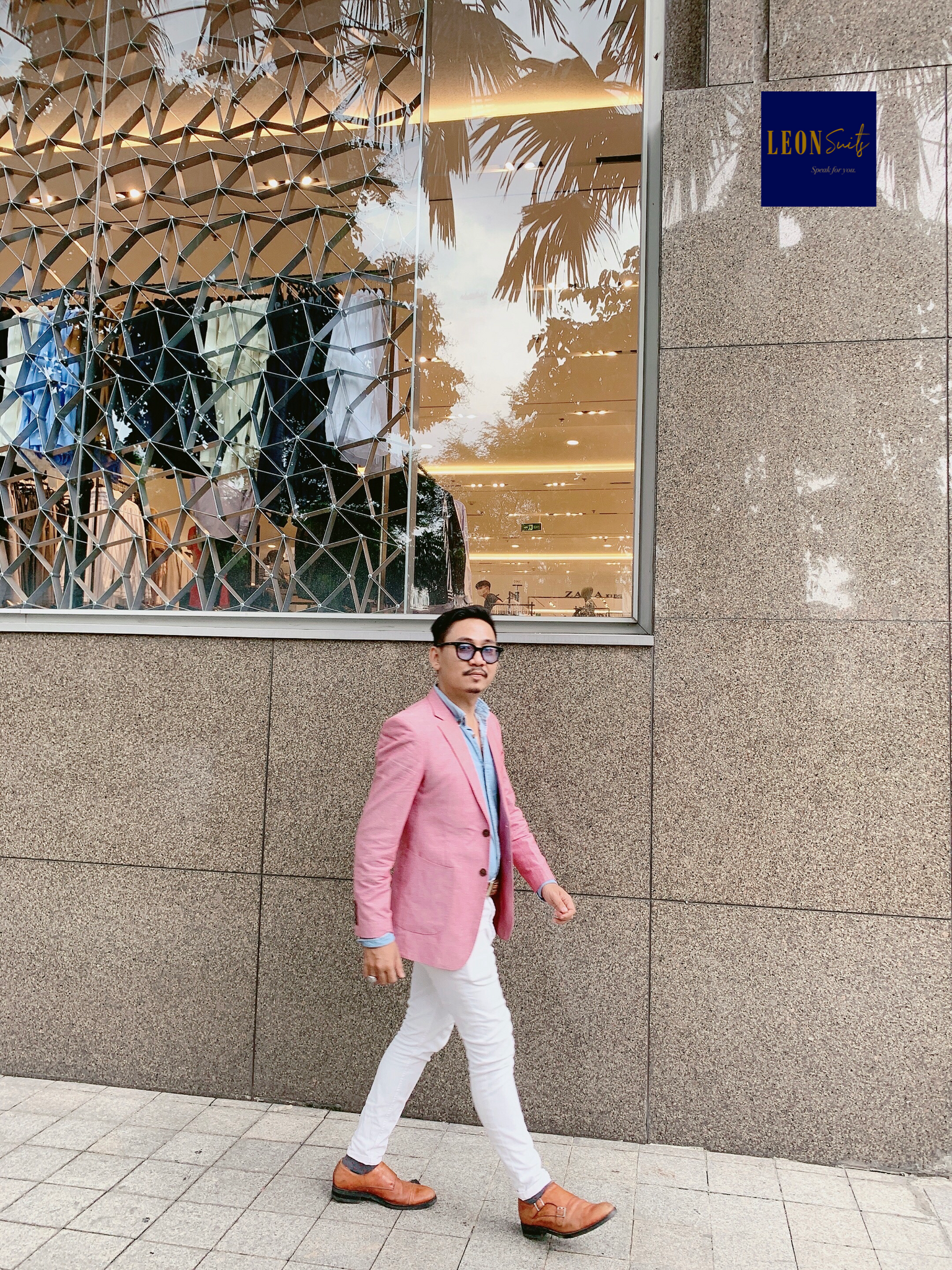 Tropical Pink Half-lining Cotton Blazer
